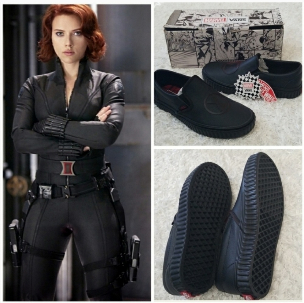 Marvel Disney black widow vans shoes